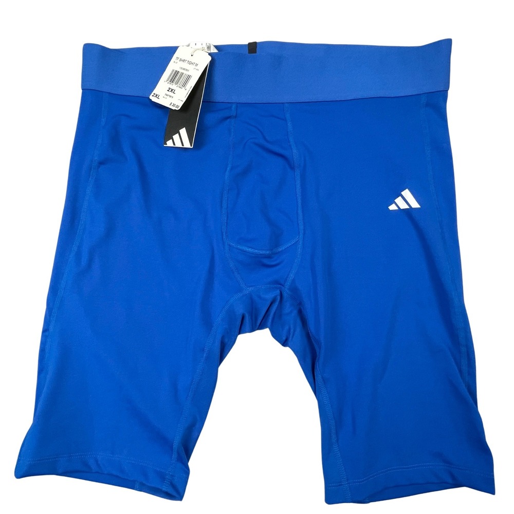 2β Pk Adidas Techfit Mens 2XL Compression Short Blue Training Spandex Base Layer